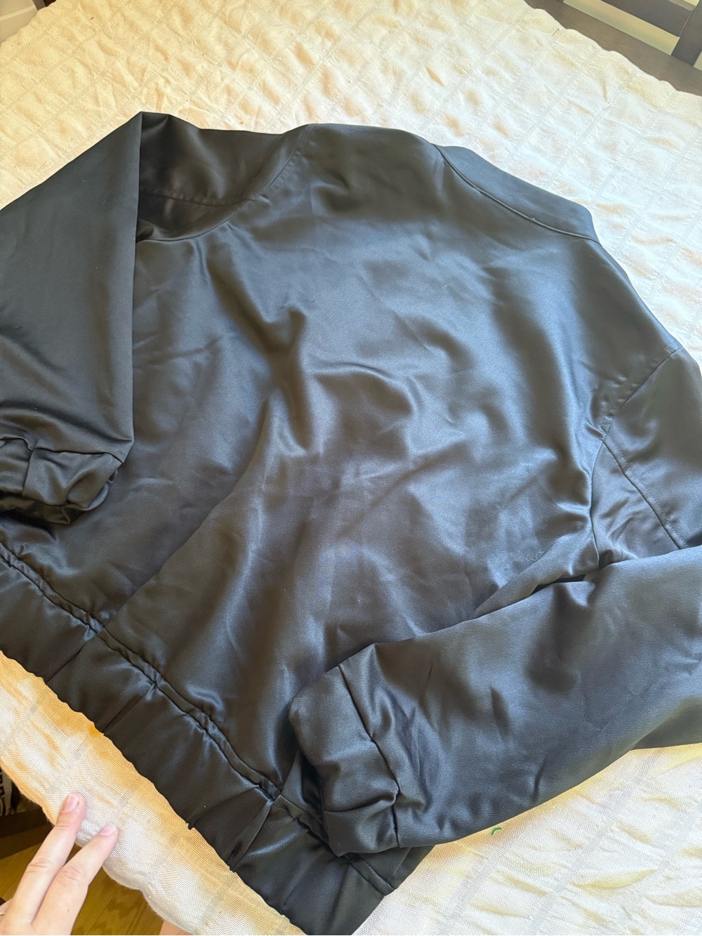 Michael Kors Black Bomber Jacket with Gold Hardware - Picture 3 of 3